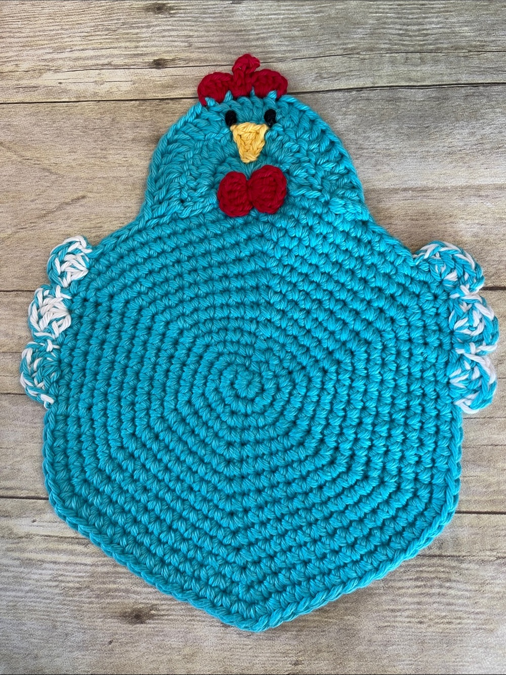 New Handmade Crochet Hot Pad/Trivet Turquoise - Picture 7 of 7